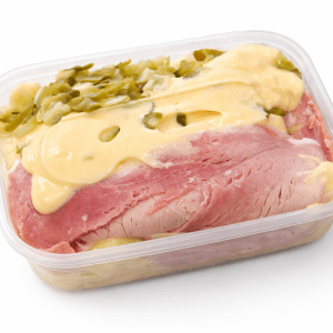 Ham, Cabbage, Mashed Potato with cheese sauce